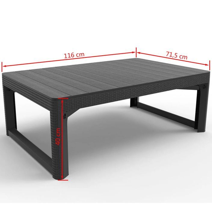 Keter Table de jardin Lyon Graphite 232300 - Photo n°9