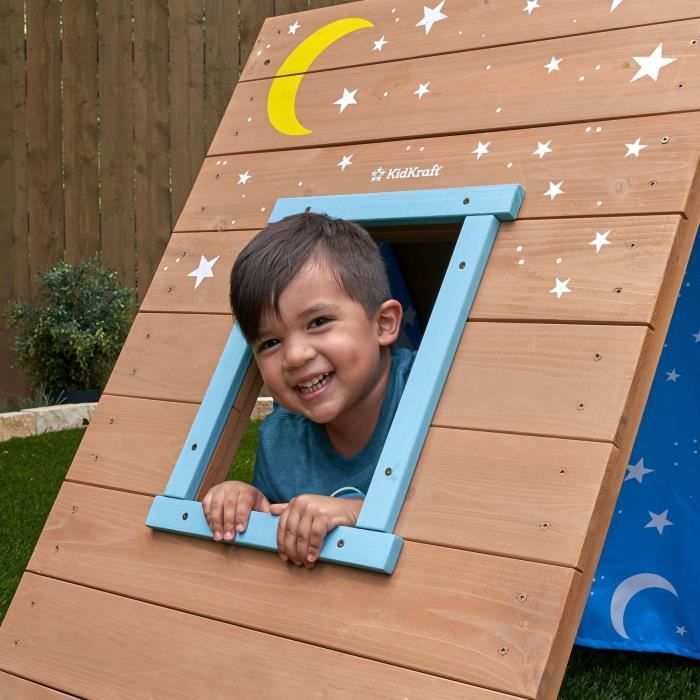 KIDKRAFT - Tipi cabane en bois enfant avec mur d'escalade - Photo n°6