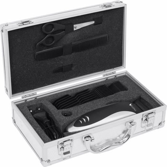 Kit complet coiffure dans une belle valise argentée BTV934 BLACK PEAR - Photo n°1
