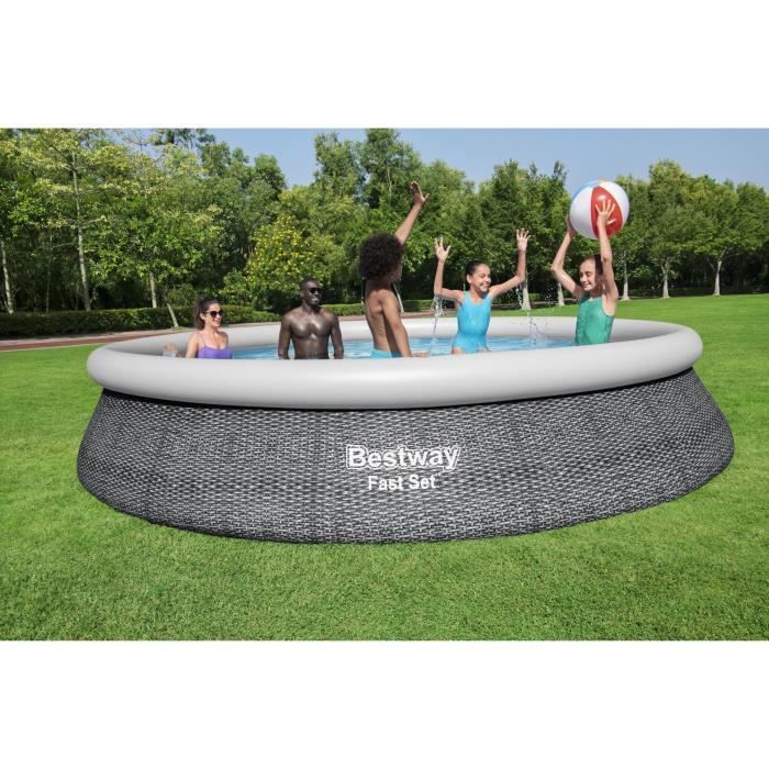 Kit Piscine hors sol autoportante BESTWAY - Fast Set - 457 x 84 cm - Ronde (Livrée avec une pompe et cartouche de filtration) - Photo n°2