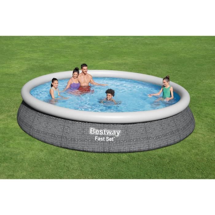 Kit Piscine hors sol autoportante BESTWAY - Fast Set - 457 x 84 cm - Ronde (Livrée avec une pompe et cartouche de filtration) - Photo n°4