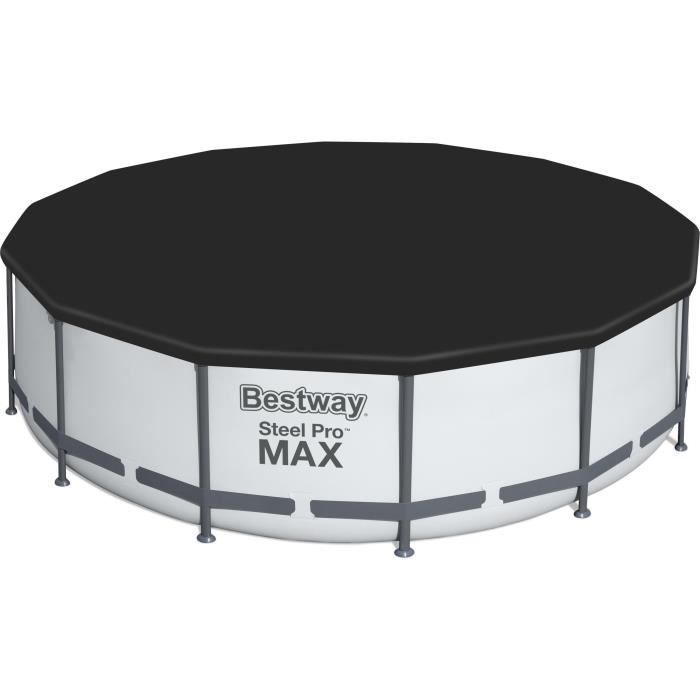 Kit Piscine hors sol tubulaire BESTWAY Steel Pro Max - 427 x 122 cm - Ronde (Avec un filtre a cartouche, une bâche et une échelle) - Photo n°3