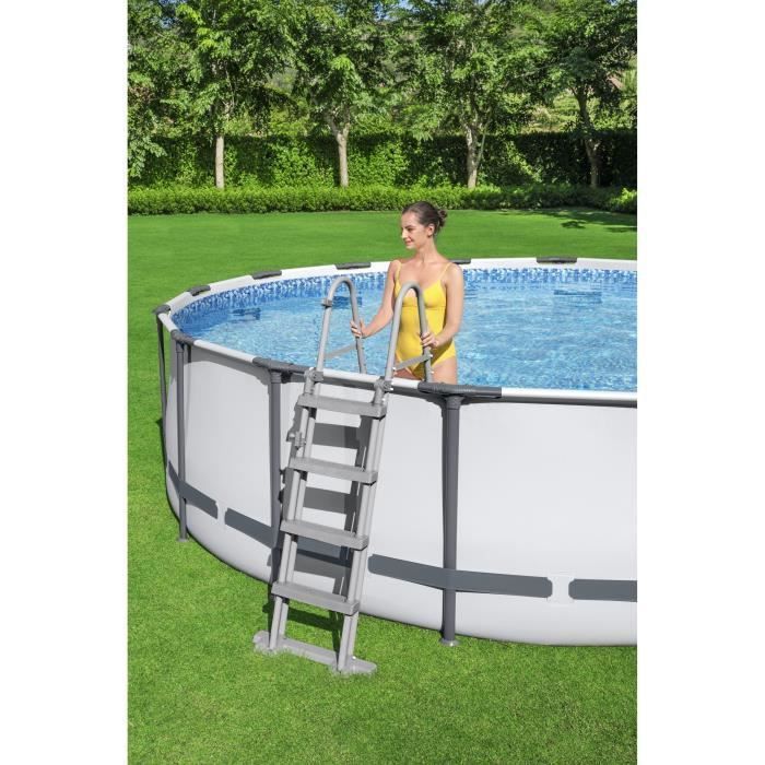 Kit Piscine hors sol tubulaire BESTWAY Steel Pro Max - 427 x 122 cm - Ronde (Avec un filtre a cartouche, une bâche et une échelle) - Photo n°5