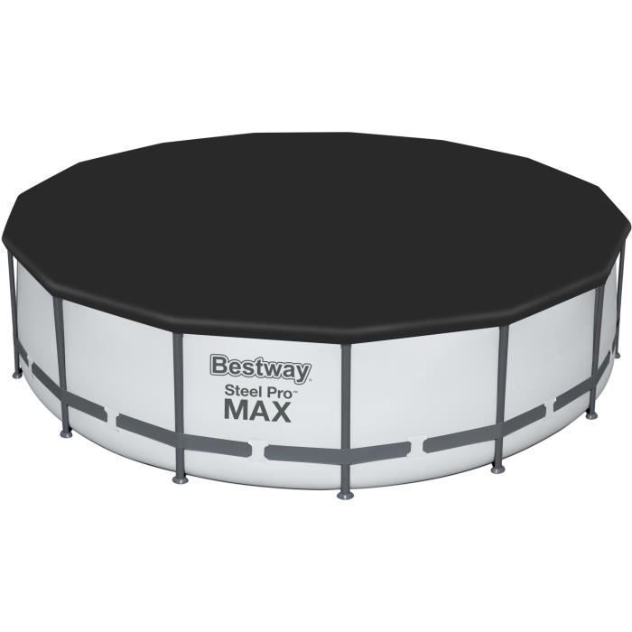 Kit Piscine hors sol tubulaire BESTWAY Steel Pro Max - 457 x 122 cm - Ronde (Livrée avec pompe de filtration, échelle, bâche) - Photo n°3