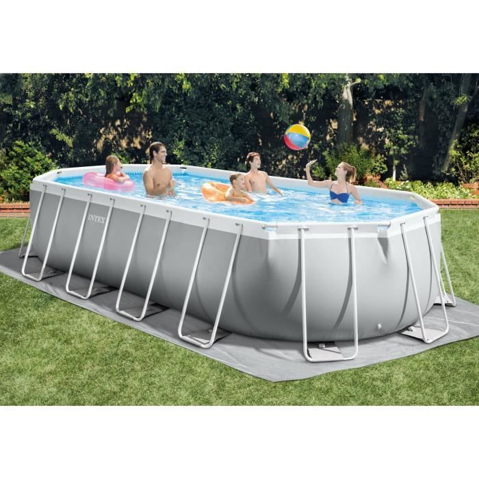 Kit piscine Intex prism frame - Ovale tubulaire - (l)6,10 x (l)3,05 x (h)1,22m - Photo n°4