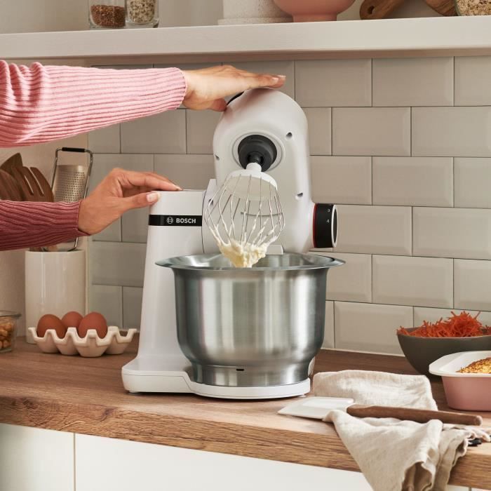 Kitchen machine Serie 2 BOSCH - Robot de cuisine - 700W - 4 vitesses + turbo - Bol mélangeur inox 3,8 L - Blender 1,25 L - Blanc - Photo n°3