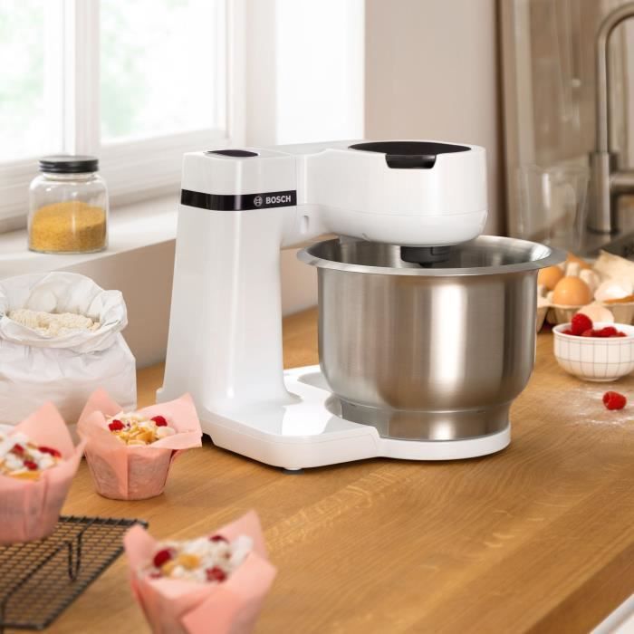 Kitchen machine Serie 2 BOSCH - Robot de cuisine - 700W - 4 vitesses + turbo - Bol mélangeur inox 3,8 L - Blender 1,25 L - Blanc - Photo n°5
