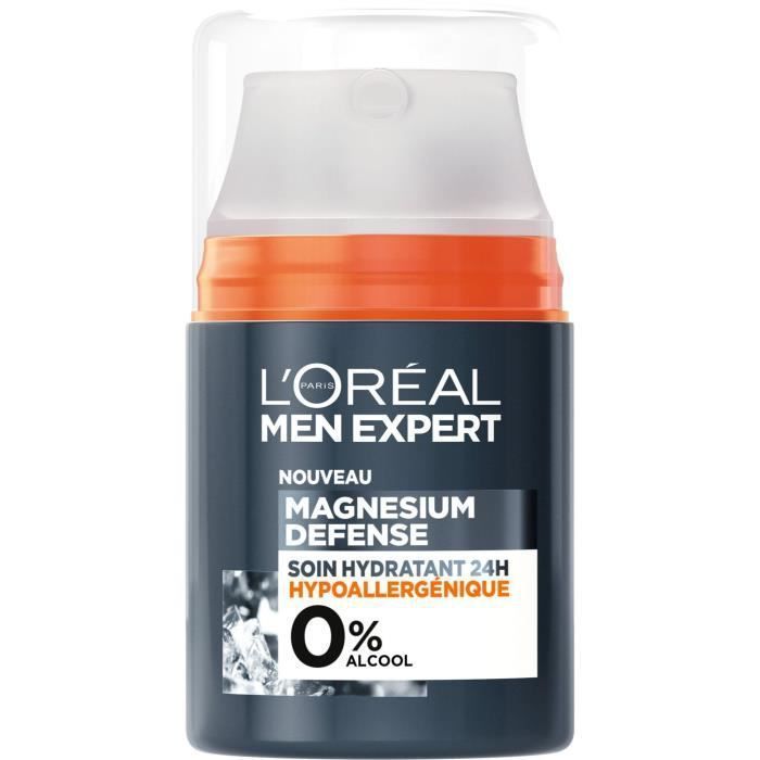 L'OREAL PARIS Magnesium Defense Soin Hydratant 24H Hypoallergénique 0% - 50 ml - Photo n°1