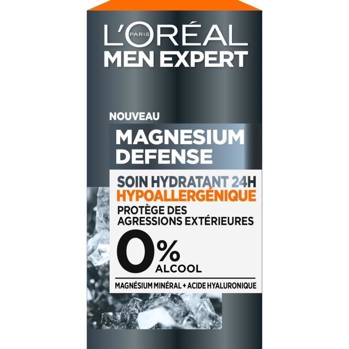 L'OREAL PARIS Magnesium Defense Soin Hydratant 24H Hypoallergénique 0% - 50 ml - Photo n°2