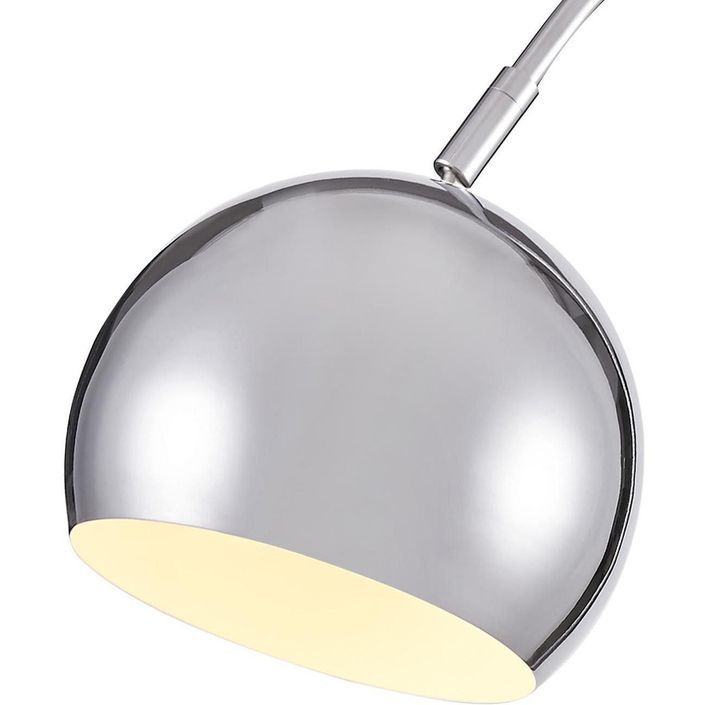 Lampadaire LED métal argenté et socle marbre blanc Naime - Photo n°3