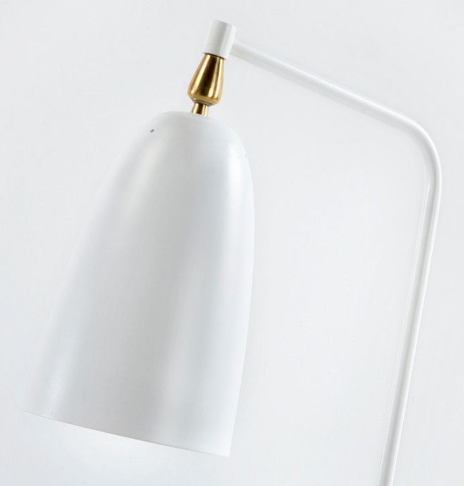 Lampadaire métal blanc et rotule doré Xéna H 125 cm - Photo n°2