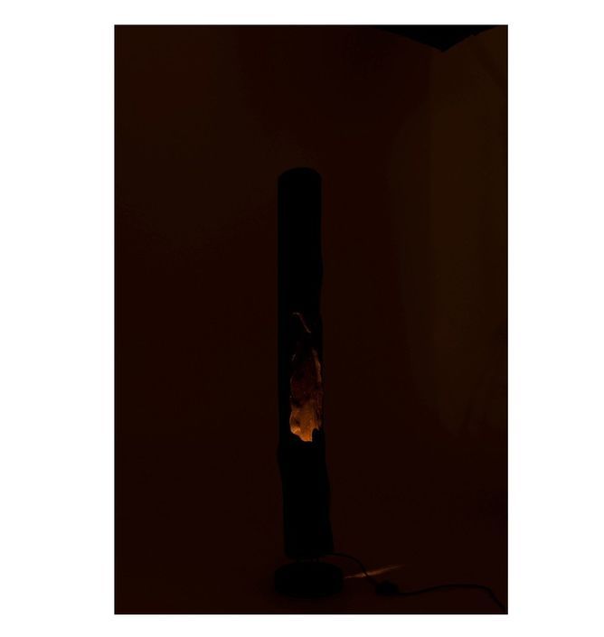 Lampadaire paulownia massif noir Diere H 130 cm - Photo n°3