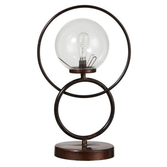 Lampe à LED verre et métal marron foncé Diere - Photo n°1