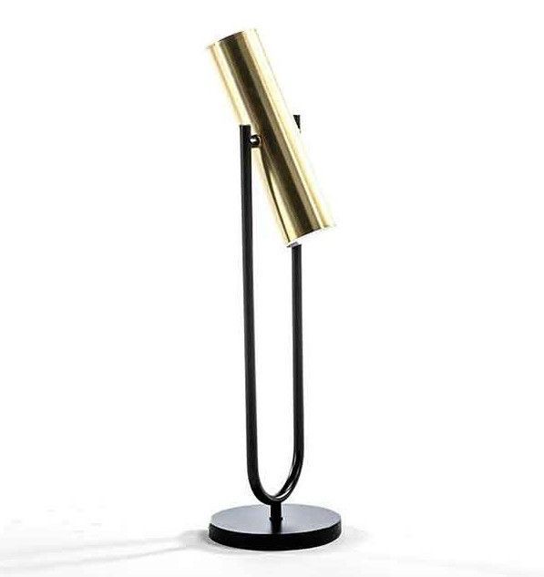 Lampe à poser métal doré et socle noir Egaly H 53 cm - Photo n°1