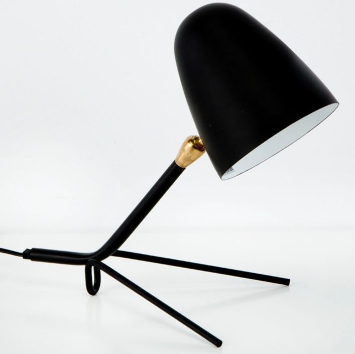 Lampe à poser métal noir et rotule doré Xéna H 34 cm - Photo n°1
