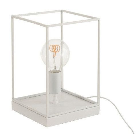 Lampe de table 1 ampoule métal blanc Ettis - Photo n°1