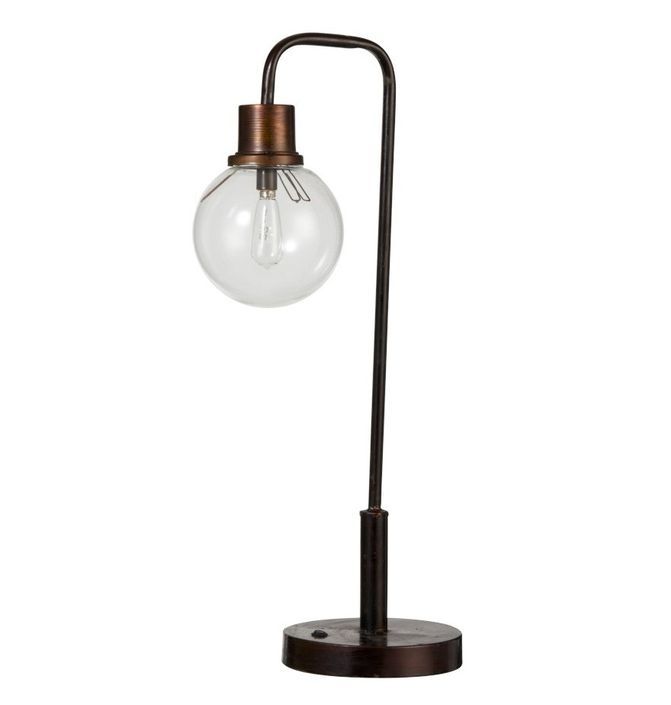 Lampe de table à LED verre et métal marron Diere - Lot de 2 - Photo n°1