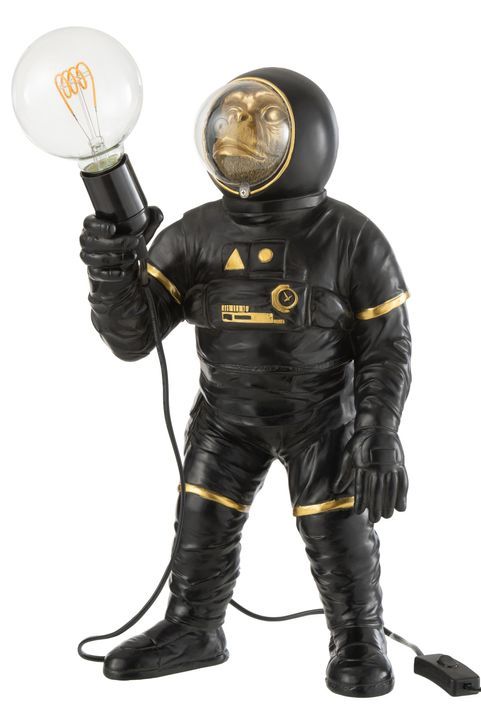 Lampe de table astronaute singe noir et doré Astrid H 47 cm - Photo n°2