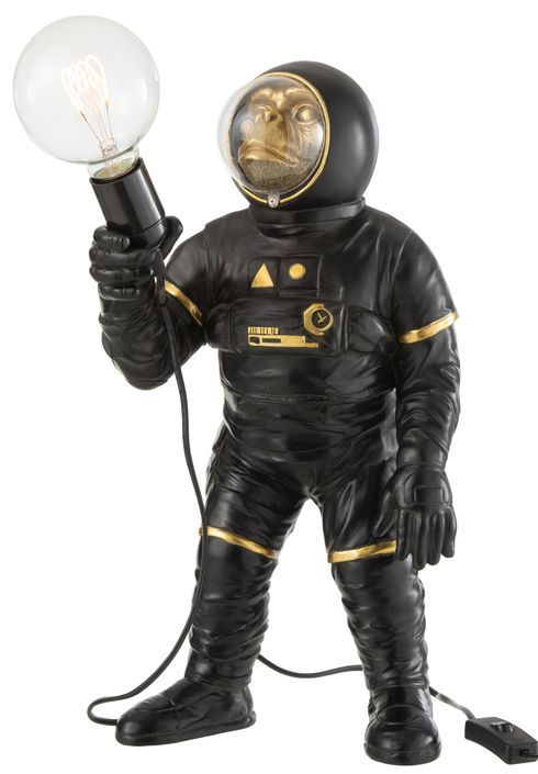 Lampe de table astronaute singe noir et doré Astrid H 47 cm - Photo n°3