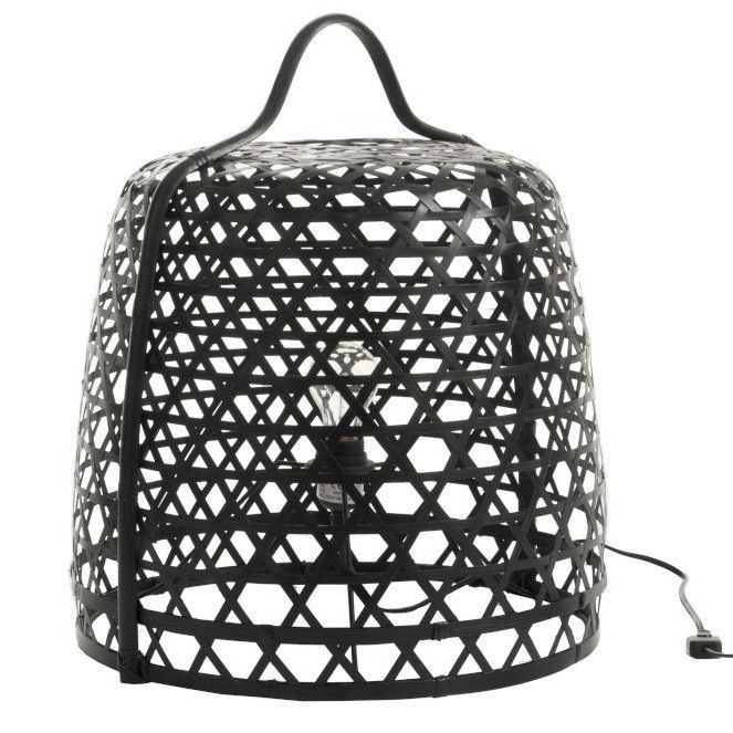 Lampe de table bambou noir Cintee - Photo n°1
