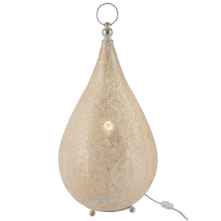 Lampe de table métal blanc Omani - Lot de 2 - Photo n°2
