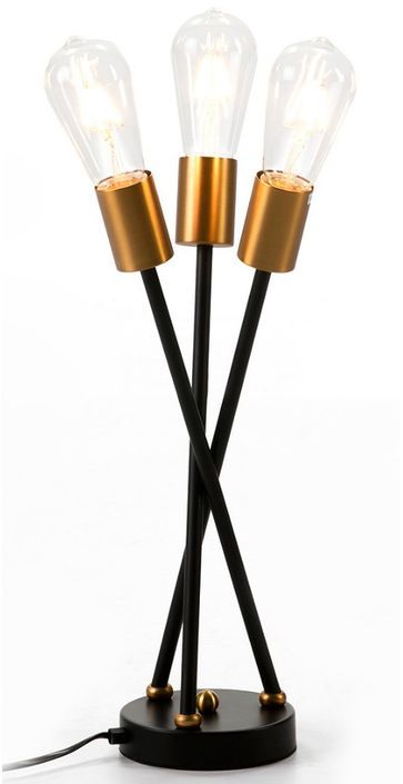Lampe de table métal noir et doré Sarita H 45 cm - Photo n°1