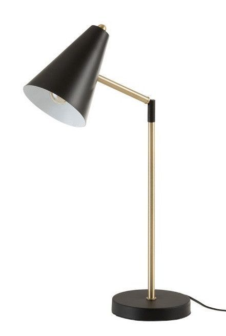 Lampe de table métal noir et pied doré Ysarg - Photo n°1