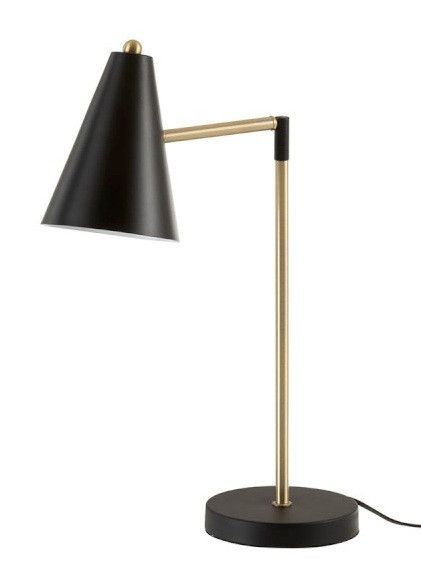 Lampe de table métal noir et pied doré Ysarg - Photo n°4