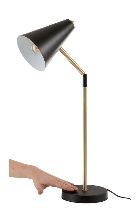 Lampe de table métal noir et pied doré Ysarg - Photo n°6