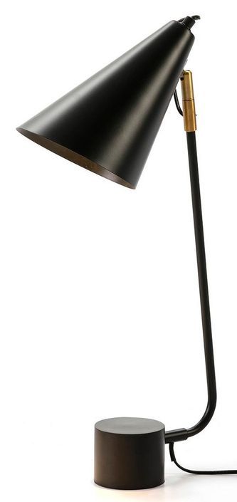 Lampe de table métal noir et rotule doré Xéna H 60 - Photo n°1