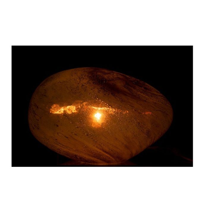 Lampe de table ovale verre marron Nissy - Photo n°3