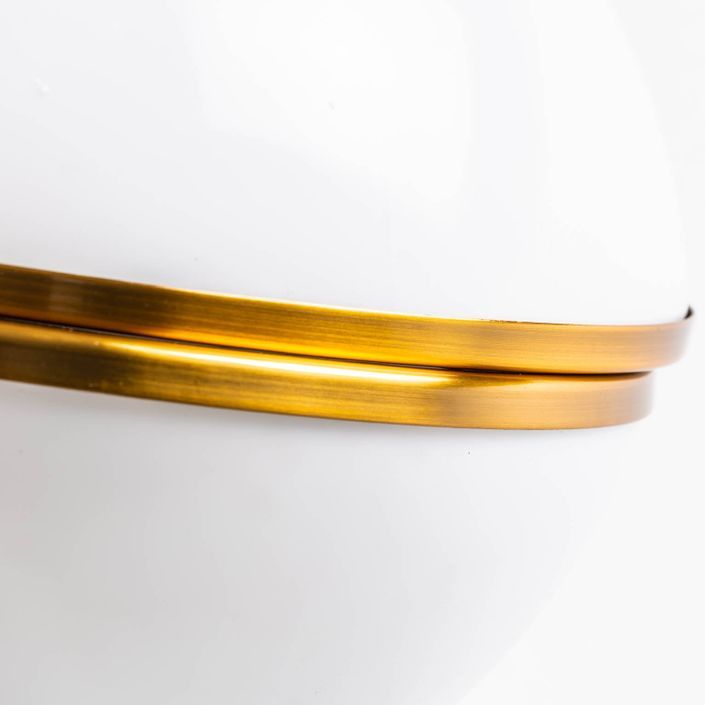 Lampe de table plastique blanc et socle métal doré Ballih - Photo n°2