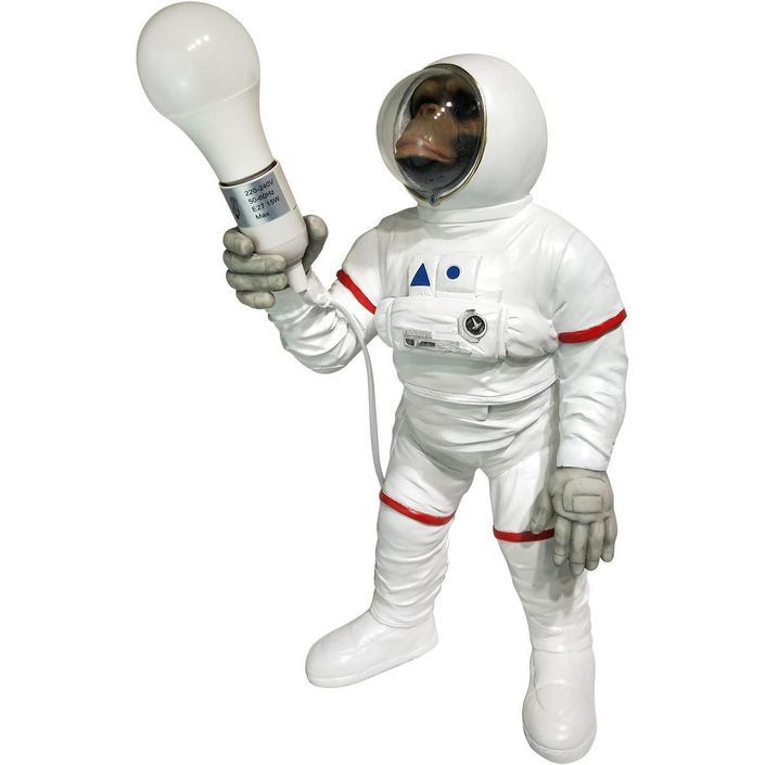Lampe de table singe astronaute polyrésine blanche Ewton - Photo n°1