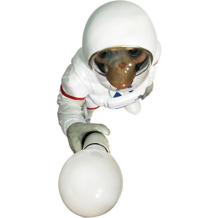 Lampe de table singe astronaute polyrésine blanche Ewton - Photo n°4