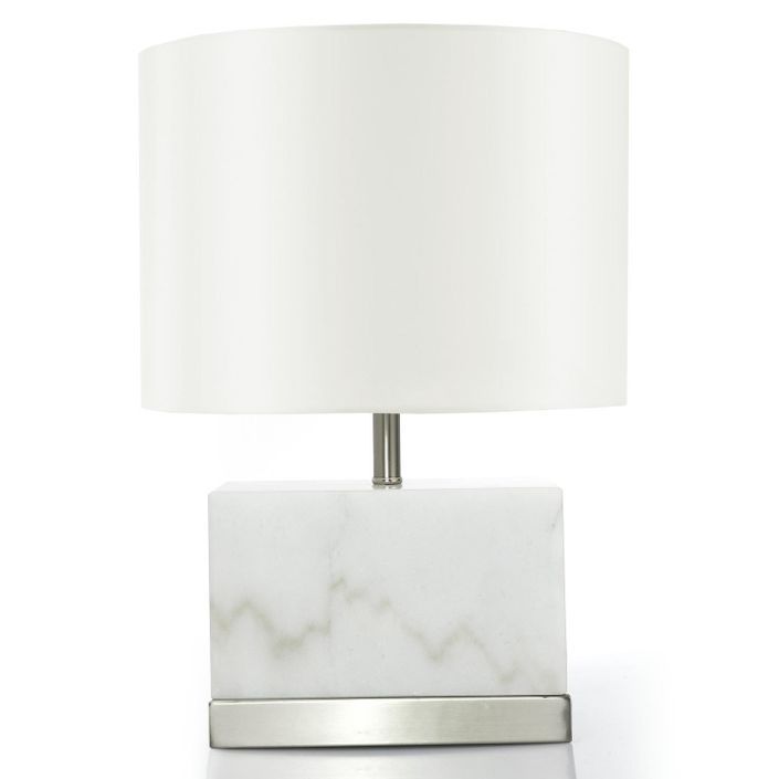 Lampe de table tissu et pied marbre blanc Raegil - Photo n°1