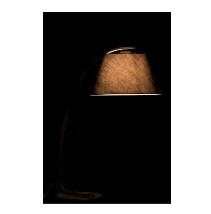 Lampe de table tissu et pied métal noir arrondi Winno - Photo n°3