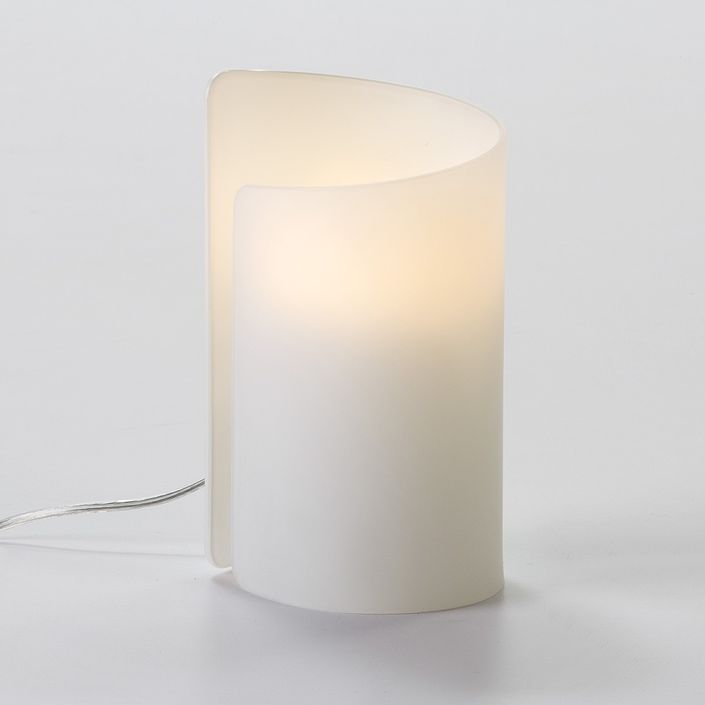 Lampe de table verre et métal blancs Lailou H 125 - Photo n°1