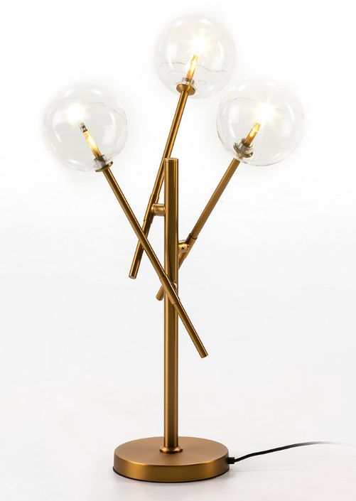Lampe de table verre et métal doré Ali H 75 - Photo n°1