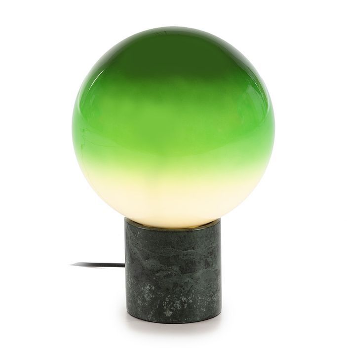 Lampe de table verre et pied marbre vert Kipras - Photo n°1