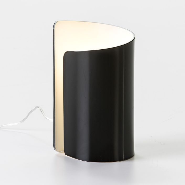 Lampe de table verre noir et métal blanc Lailou H 125 - Photo n°1