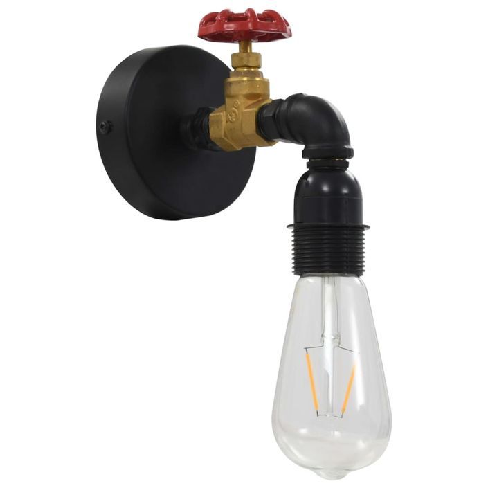 Lampe murale Design de robinet Noir E27 - Photo n°2