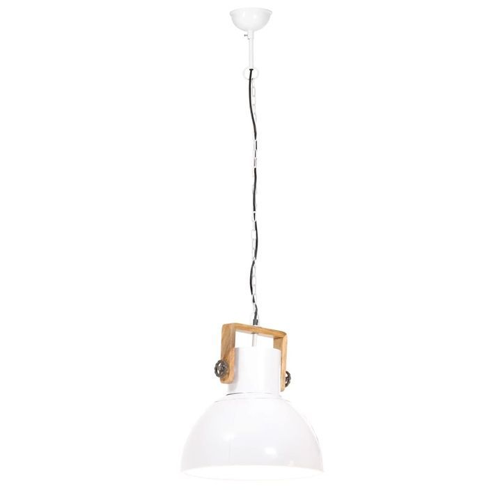Lampe suspendue industrielle 25 W Blanc Rond 40 cm E27 - Photo n°7