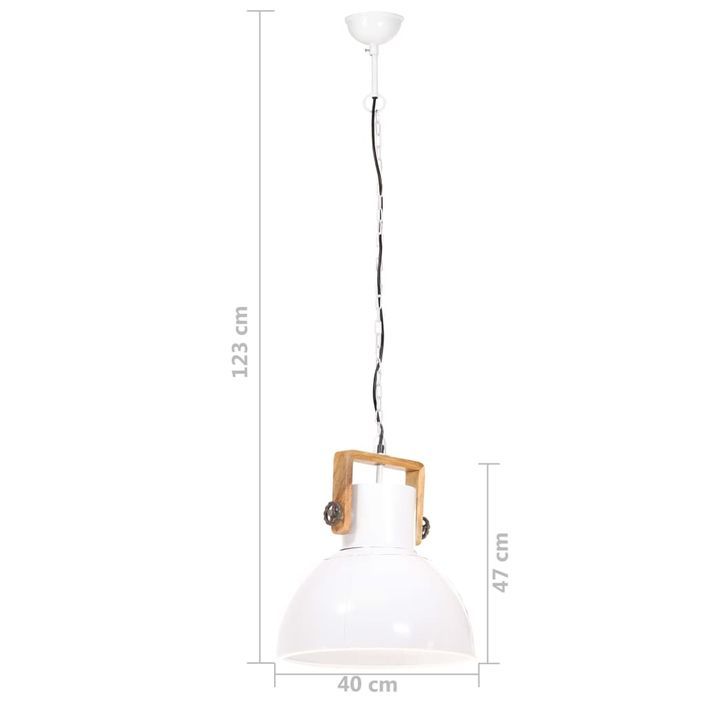 Lampe suspendue industrielle 25 W Blanc Rond 40 cm E27 - Photo n°11