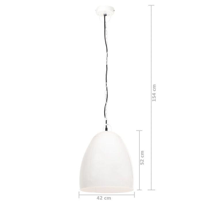 Lampe suspendue industrielle 25 W Blanc Rond 42 cm E27 - Photo n°9