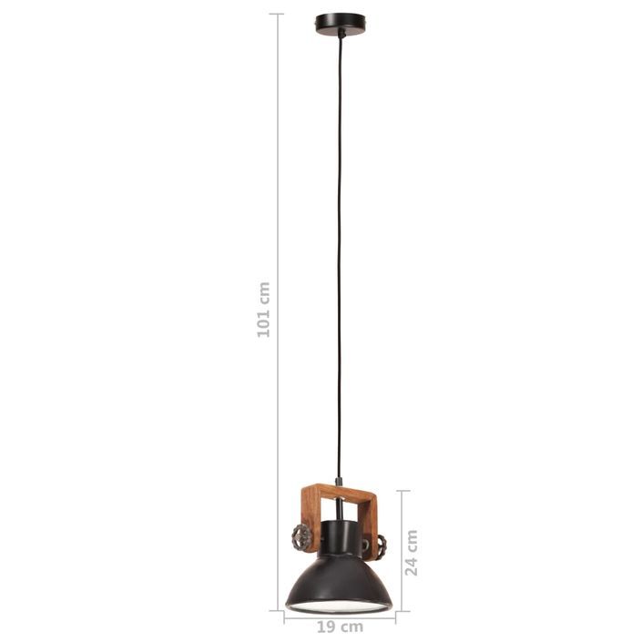 Lampe suspendue industrielle 25 W Noir Rond 19 cm E27 - Photo n°11