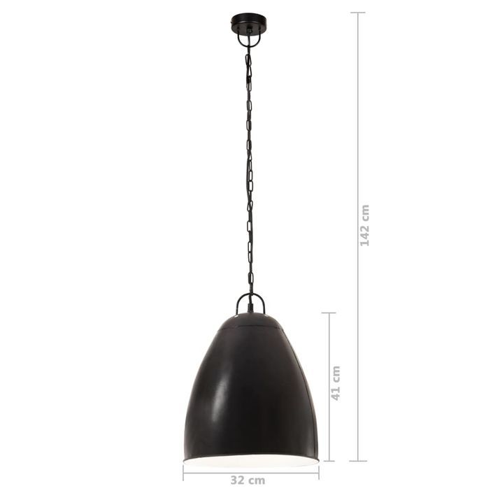 Lampe suspendue industrielle 25 W Noir Rond 32 cm E27 - Photo n°9