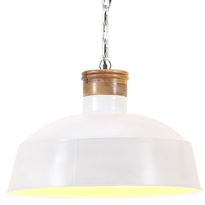 Lampe suspendue industrielle 42 cm Blanc E27 - Photo n°1