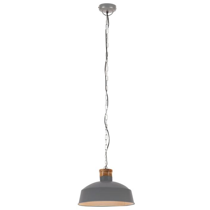 Lampe suspendue industrielle 58 cm Gris E27 - Photo n°3