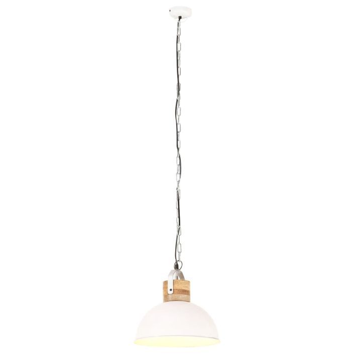Lampe suspendue industrielle Blanc Rond 32 cm E27 Manguier 2 - Photo n°4
