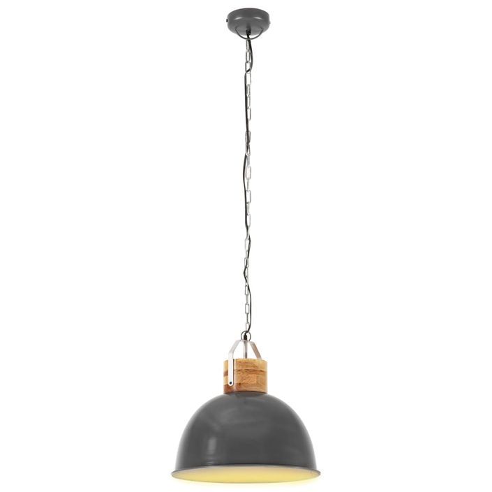 Lampe suspendue industrielle Gris Rond 51 cm E27 Manguier - Photo n°4